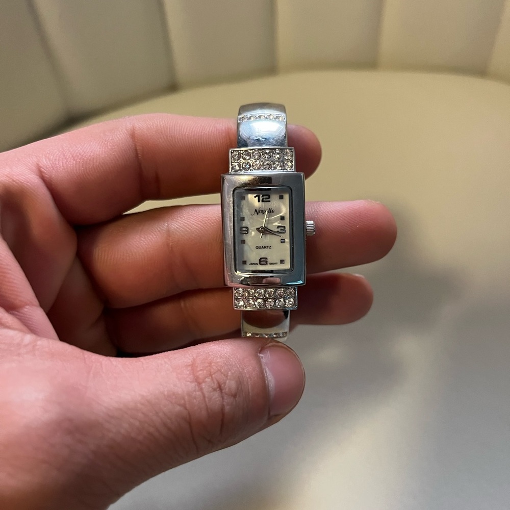 Novelle silver ice out wrist watch women